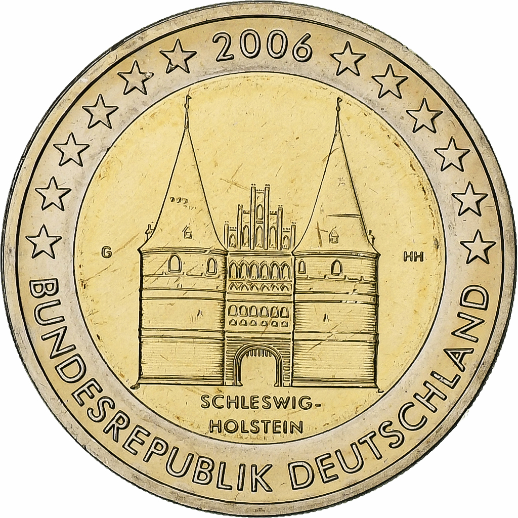 Germany, 2 Euro, Schleswig-Holstein, 2006, Karlsruhe, Bi-Metallic, 
