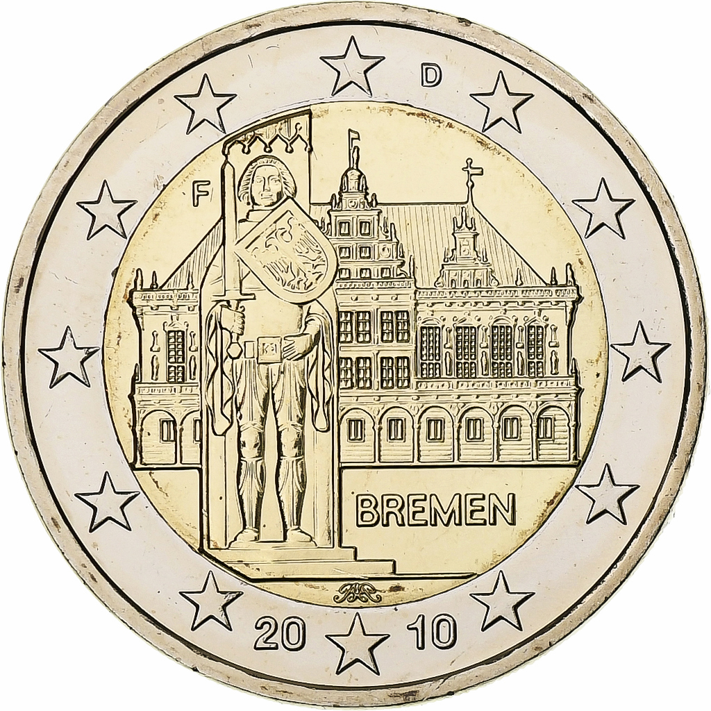 Deutschland, 2 Euro, Bremen, 2010, Stuttgart, Bi-Metallic, UNZ, KM:285