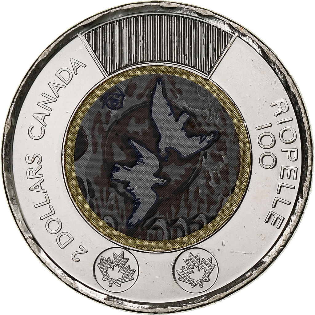Canada, 2 Dollars, 2023, Winnipeg, Colorized, Riopelle, Bi-Metallic, 