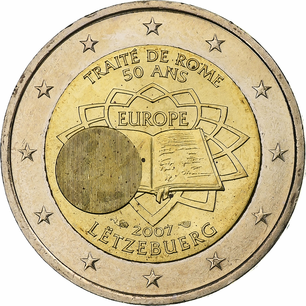 Luxemburg, Henri, 2 Euro, Traité de Rome, 2007, Paris, Bi-Metallic, UNZ, KM:94