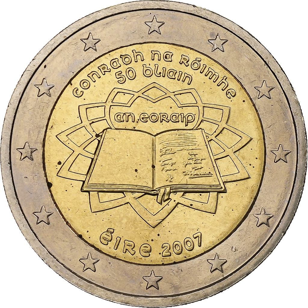 Ireland - Republic, 2 Euro, Traité de Rome, 2007, Dublin, Bi-Metallic, UNZ