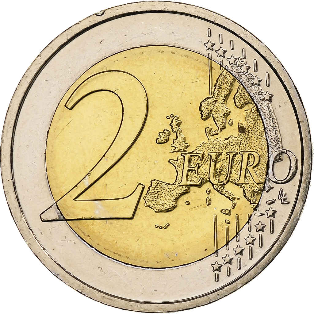 Ireland, 2 Euro, 30 ans du drapeau de l'UE, 2015, Bi-Metallic, UNZ