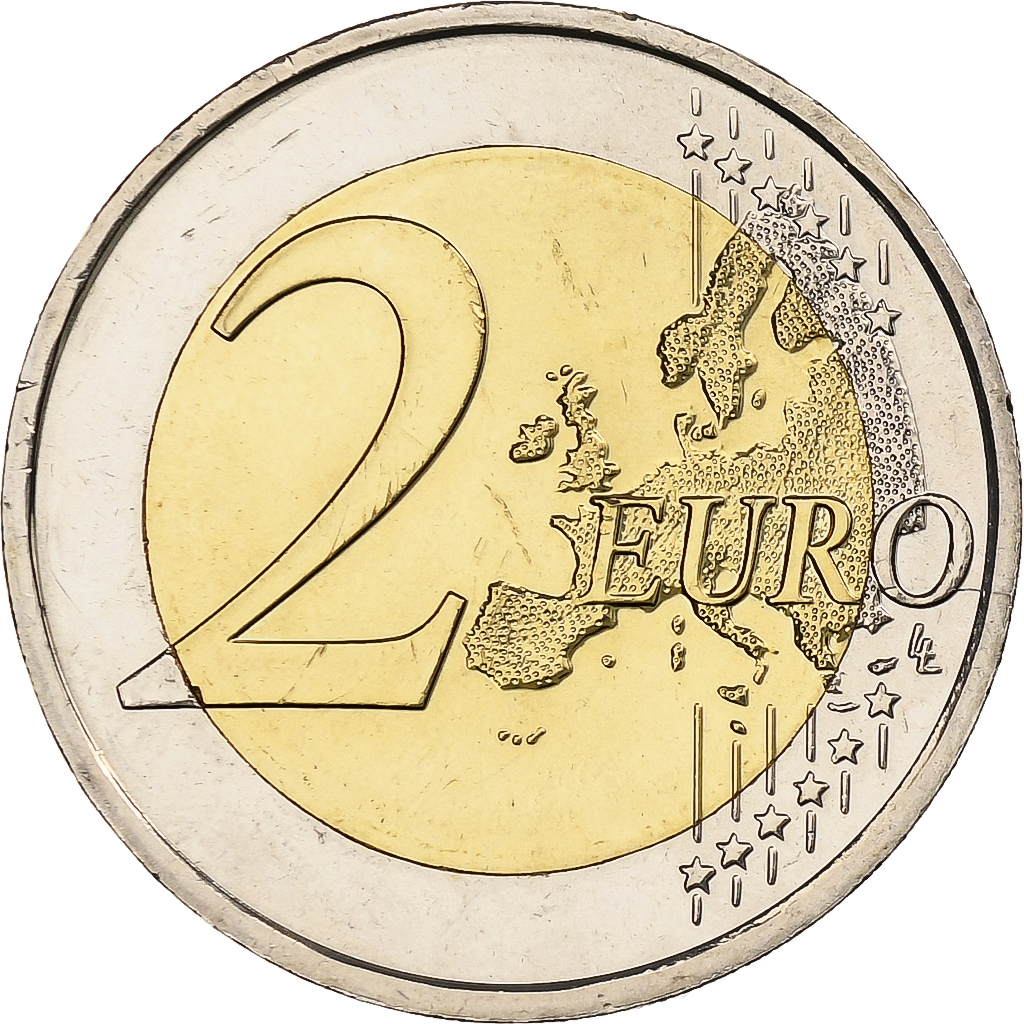Slovakia, 2 Euro, 30 ans du drapeau de l'UE, 2015, Kremnica, Bi-Metallic, 