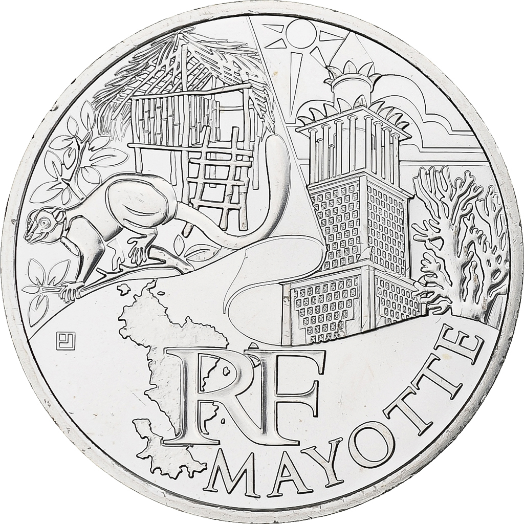 Frankreich, 10 Euro, Euros des régions, Mayotte, 2011, Pessac, Silber, UNZ