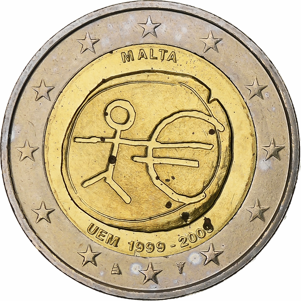Malta, 2 Euro, Union économique et monétaire, 2009, Utrecht, Bi-Metallic