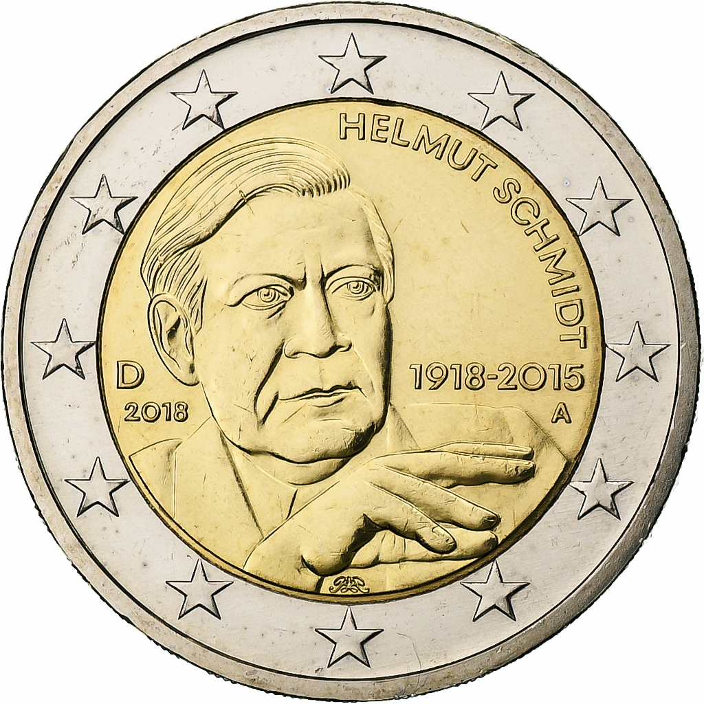 Deutschland, 2 Euro, Helmut Shmidt, 2018, Berlin, Bi-Metallic, VZ