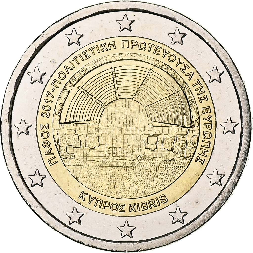 Zypern, 2 Euro, European Capital of Culture, 2017, Athens, Bi-Metallic, UNZ