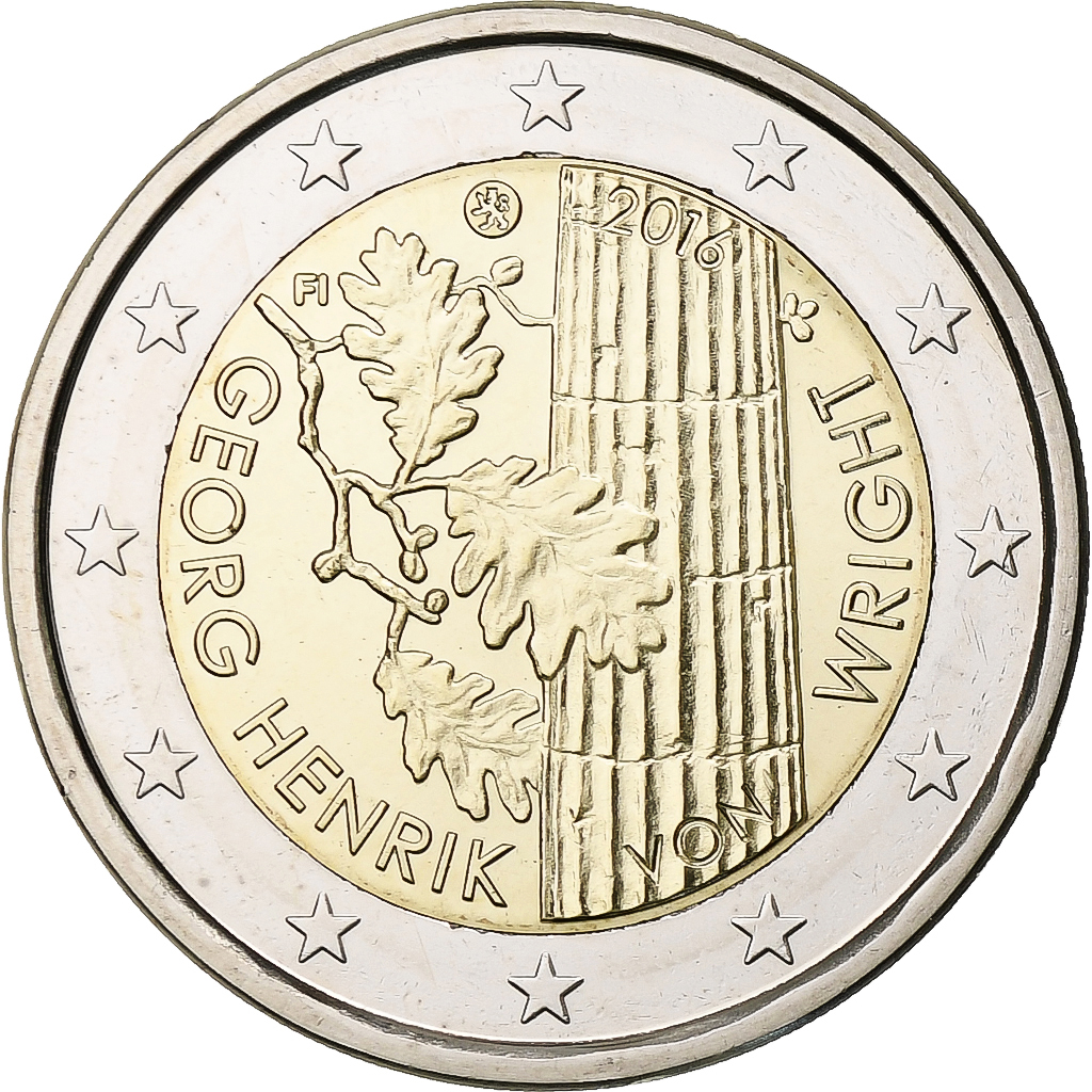Finnland, 2 Euro, Georg Henrik von Wright, 2016, Vantaa, Bi-Metallic, UNZ