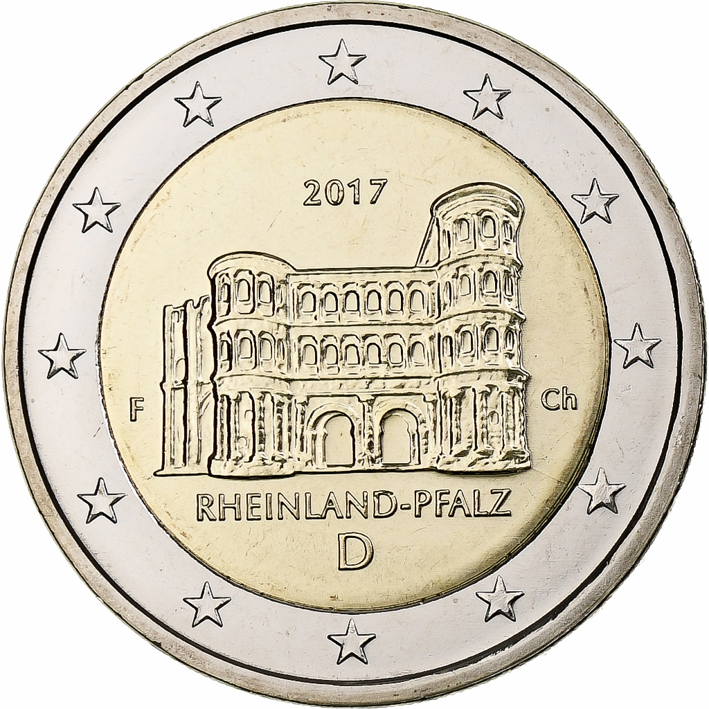 Deutschland, 2 Euro, Rheinland-Pfalz, 2017, Stuttgart, Bi-Metallic, UNZ+