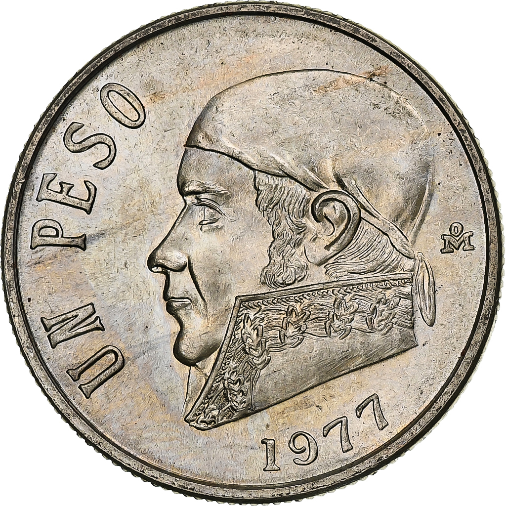 Mexico, Peso, 1977, Mexico City, Copper-nickel, MS, KM:460