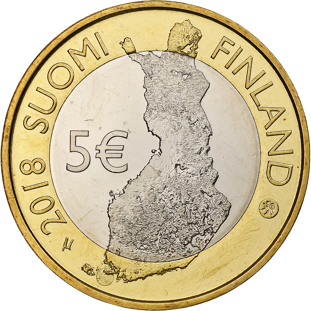 Finnland, 5 Euro, Archipelago Sea, 2018, Vantaa, Bi-Metallic, UNZ