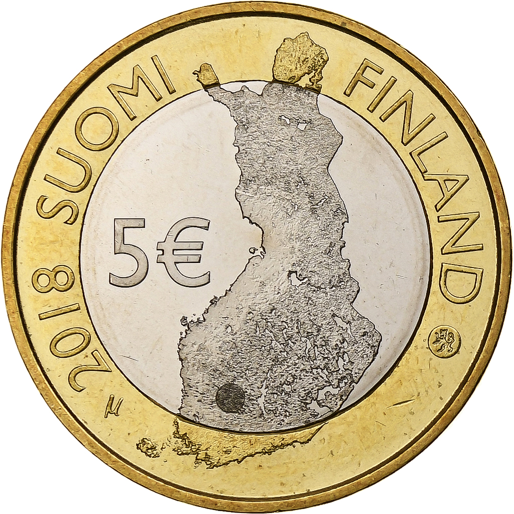 Finnland, 5 Euro, Tammerkoski rapids, 2018, Vantaa, Bi-Metallic, UNZ