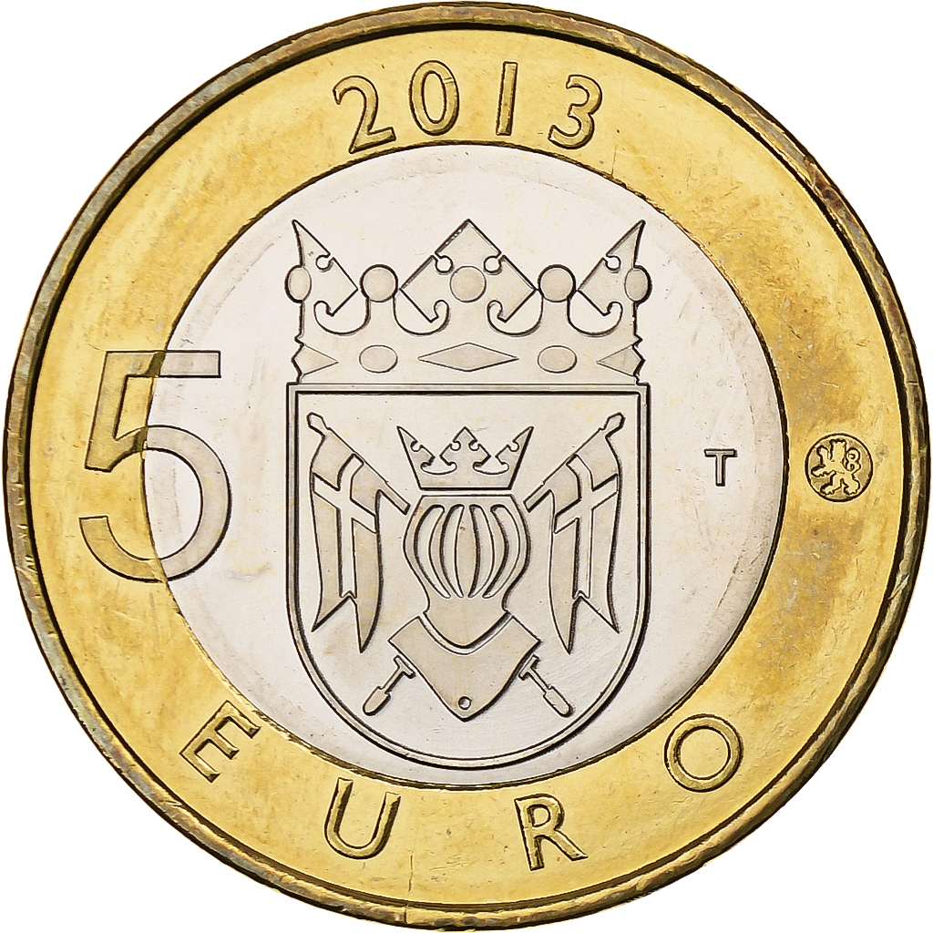 Finnland, 5 Euro, Turku Cathedral, 2013, Vantaa, Bi-Metallic, UNZ