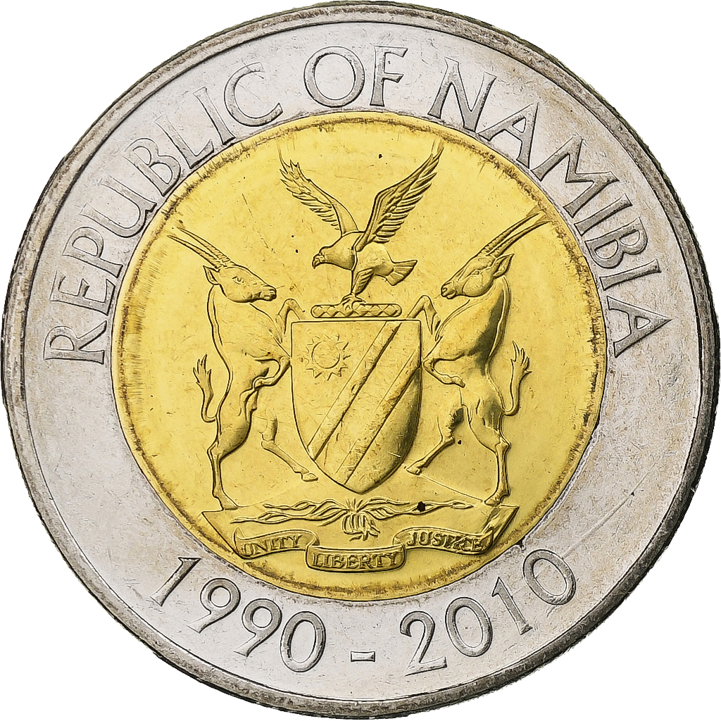Namibia, 10 Dollars, 20th Anniversary - Bank of Namibia, 2010, Llantrisant