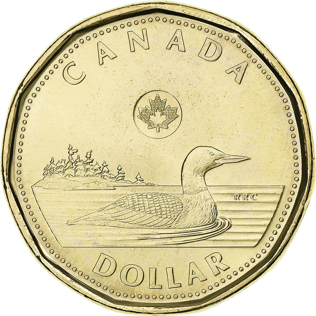Canada, Dollar, Black-throated loon, 2023, Royal Canadian Mint, Brass plated