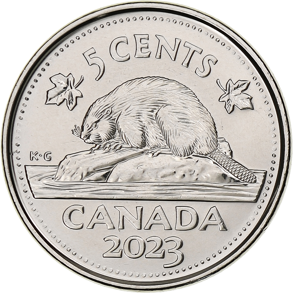 Canada, 5 Cents, Beaver, 2023, Royal Canadian Mint, Nickel plated steel, 