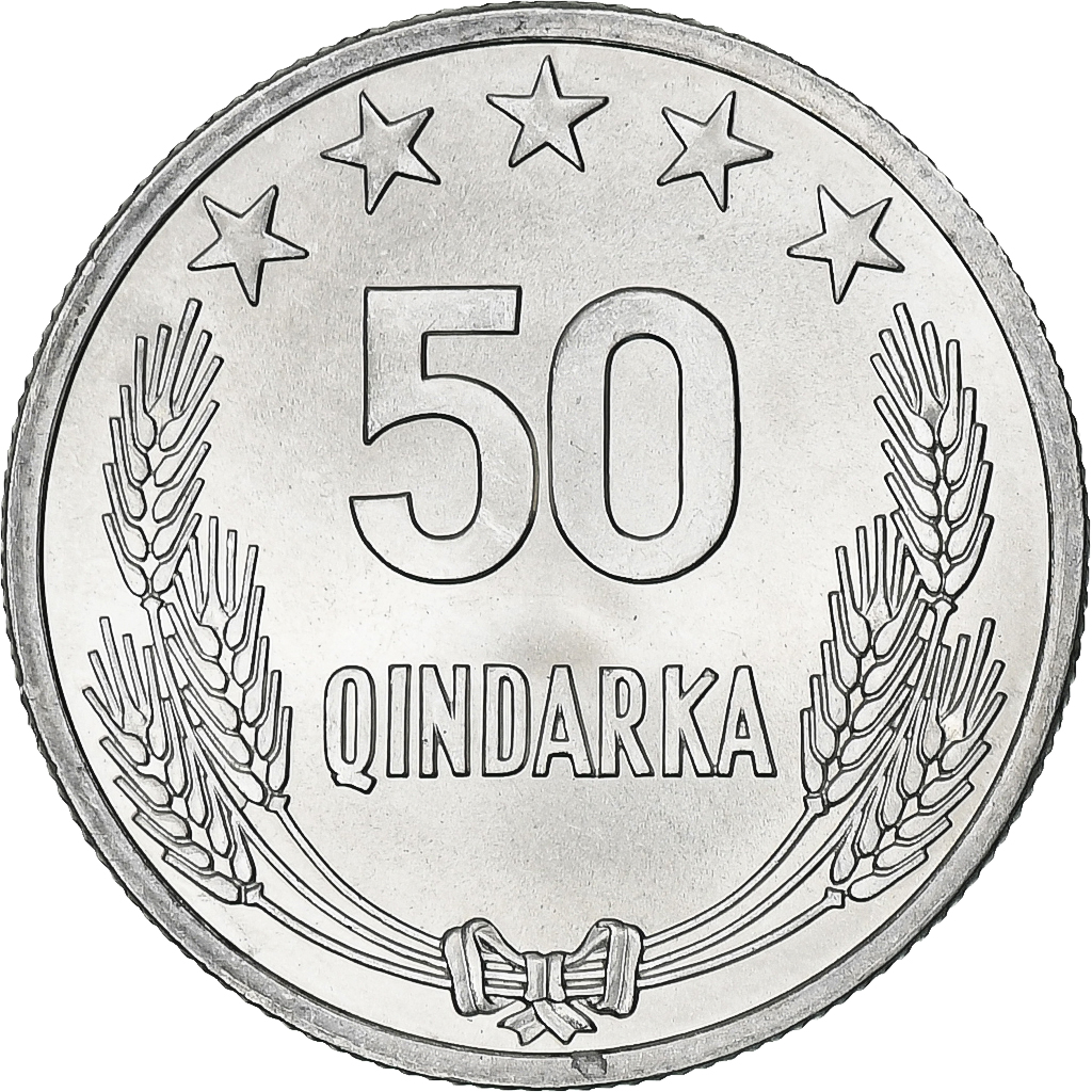 Albania, 50 Qindarka, 1964, Aluminum, 
