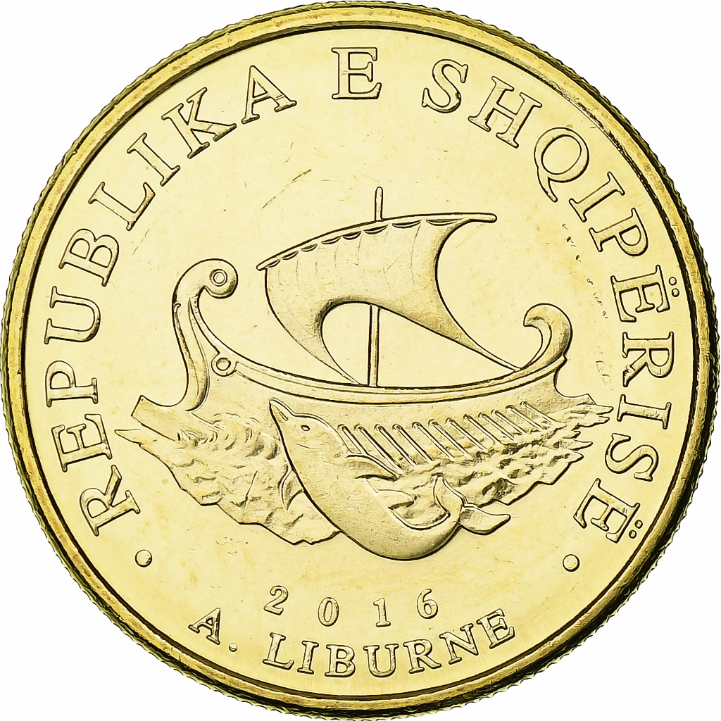 Albania, 20 Leke, 2016, Brass plated steel, MS(63)