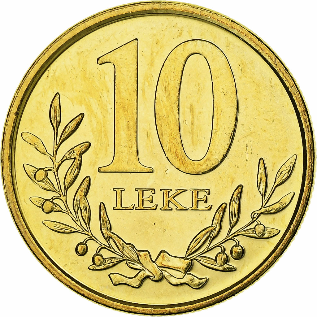 Albania, 10 Lekë, 2013, Brass plated steel, 