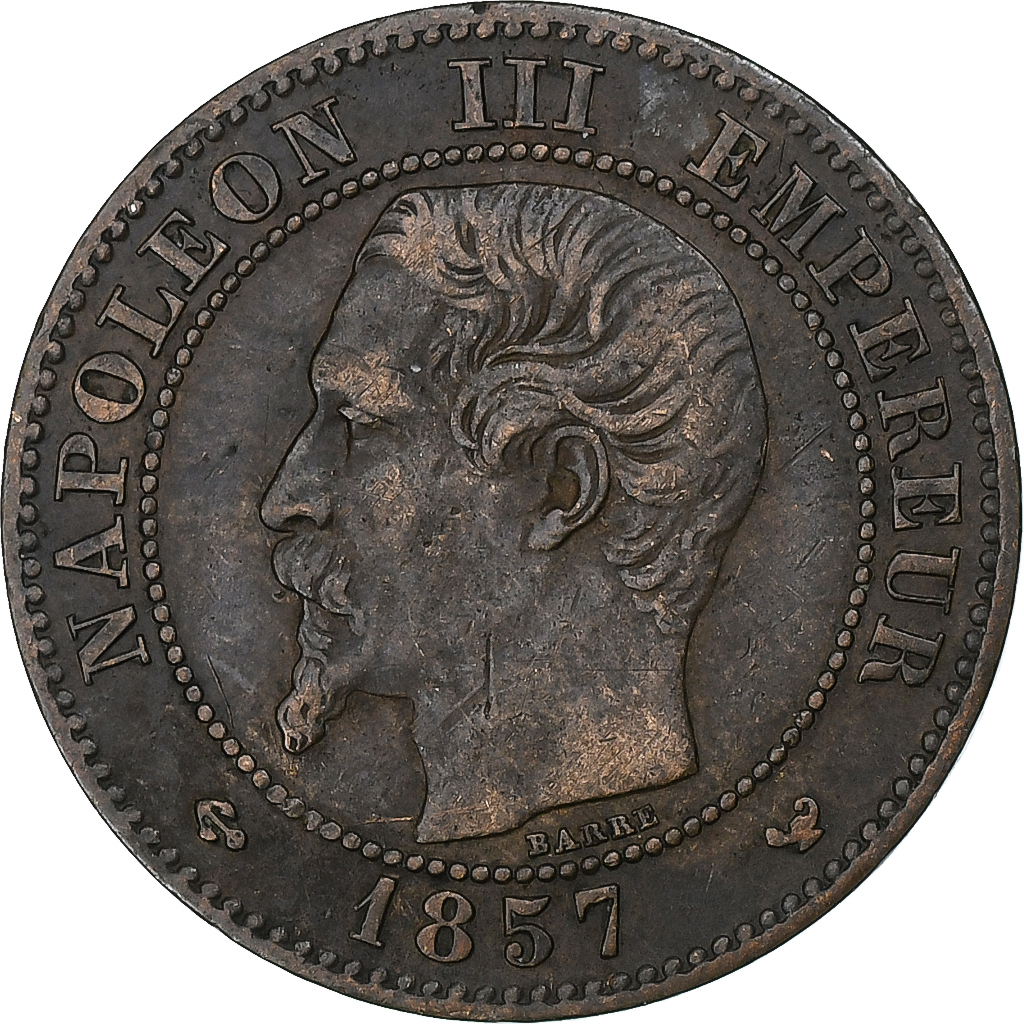 France, Napoleon III, 2 Centimes, 1857, Lille, Bronze, , Gadoury:103