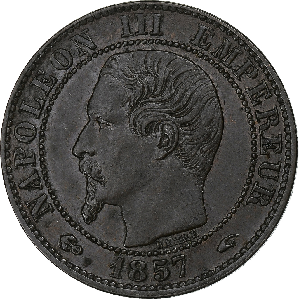 France, Napoleon III, 5 Centimes, 1857, Paris, Bronze, , Gadoury:152