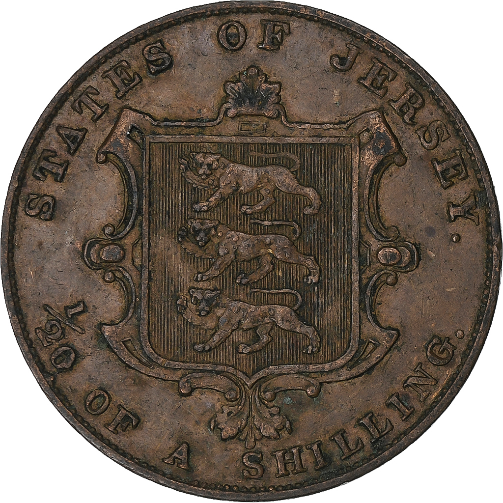 Jersey, Victoria, 1/26 Shilling, 1858, Copper, , KM:3