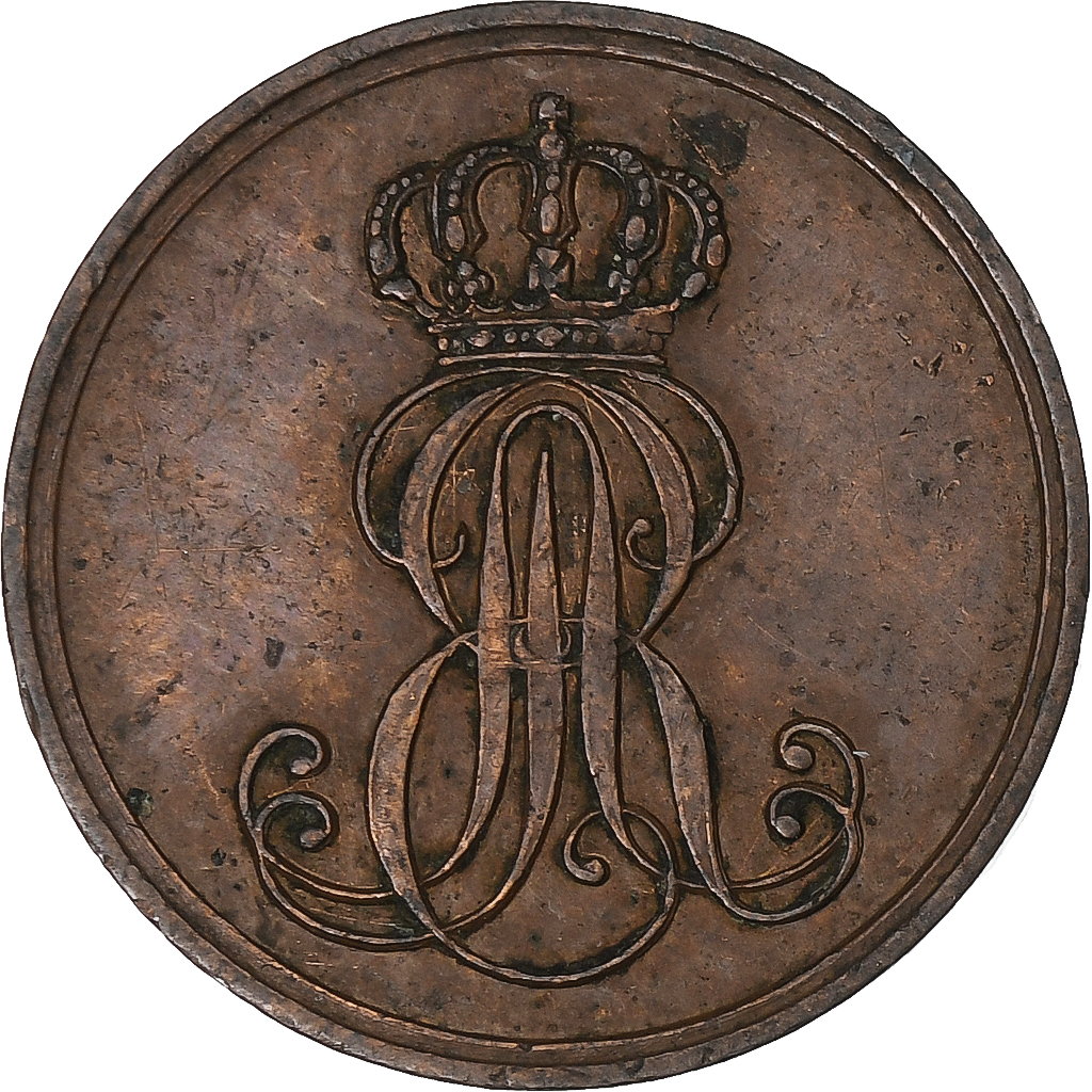 German States, HANNOVER, Ernst August, Pfennig, 1849, Copper, , KM:201