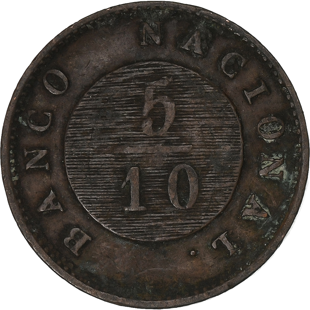 Argentina, 5/10 Réal, 1827, Copper, , KM:3