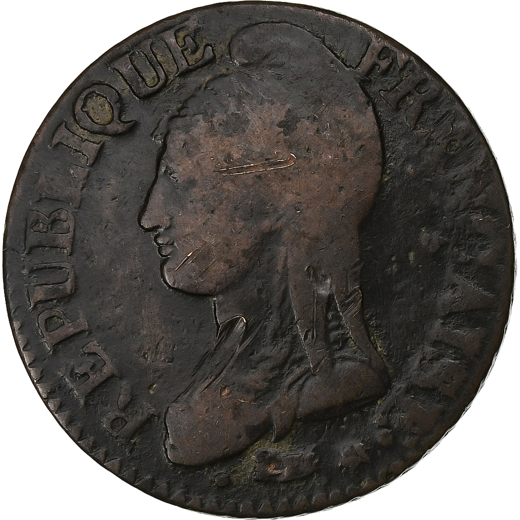 France, 5 Centimes, Dupré, AN 7/5, Strasbourg, Copper, , Gadoury:126
