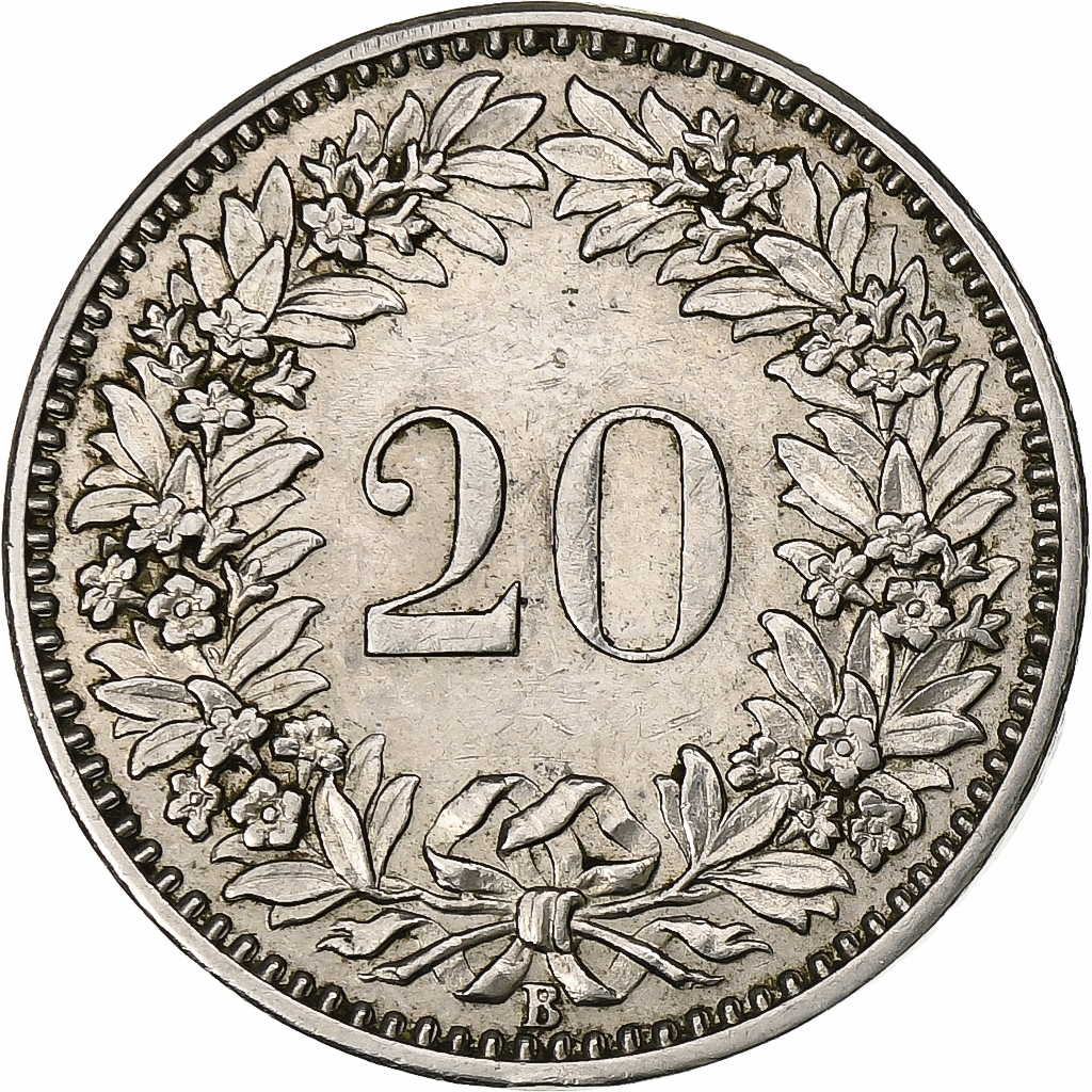 Switzerland, 20 Rappen, Libertas, 1913, Bern, Nickel, , KM:29