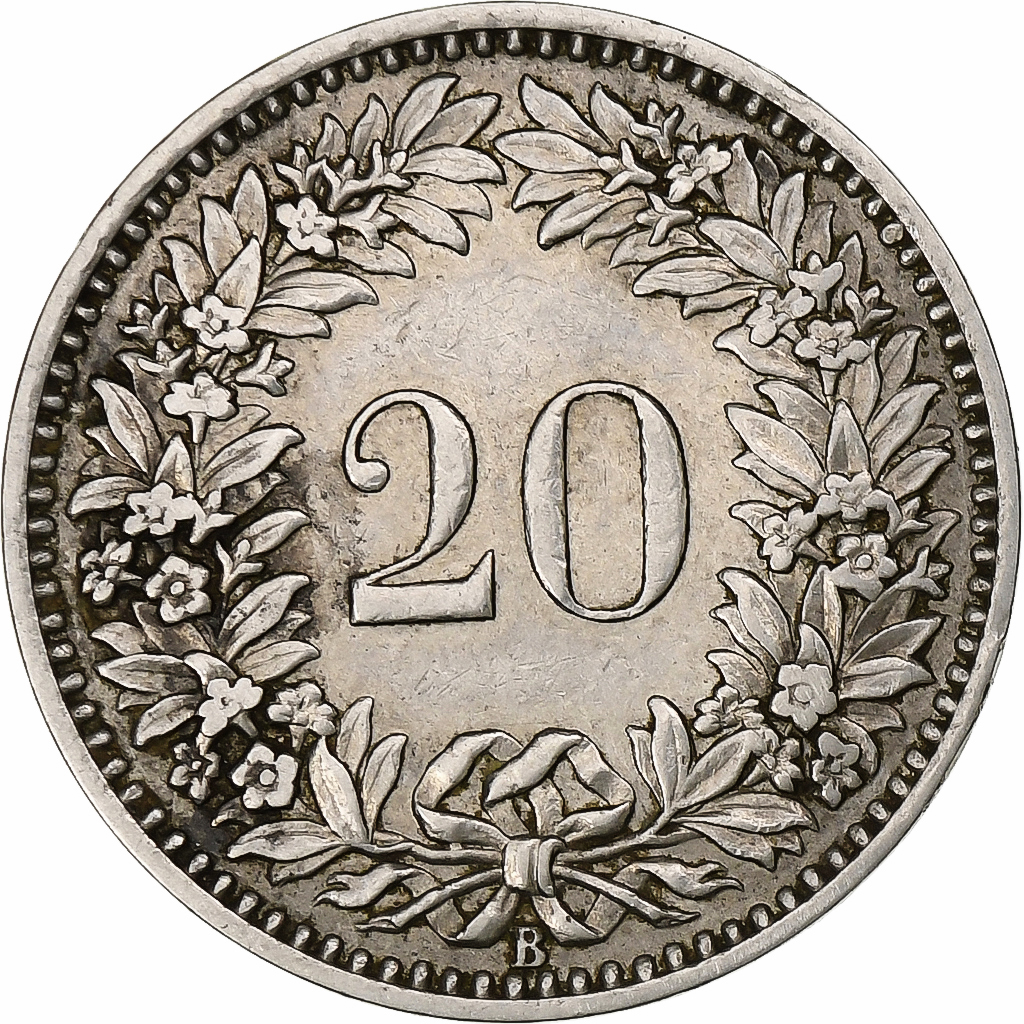 Switzerland, 20 Rappen, Libertas, 1925, Bern, Nickel, , KM:29
