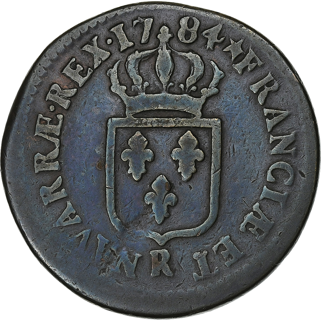 France, Louis XVI, Sol, 1784, Orléans, Copper, , Gadoury:350