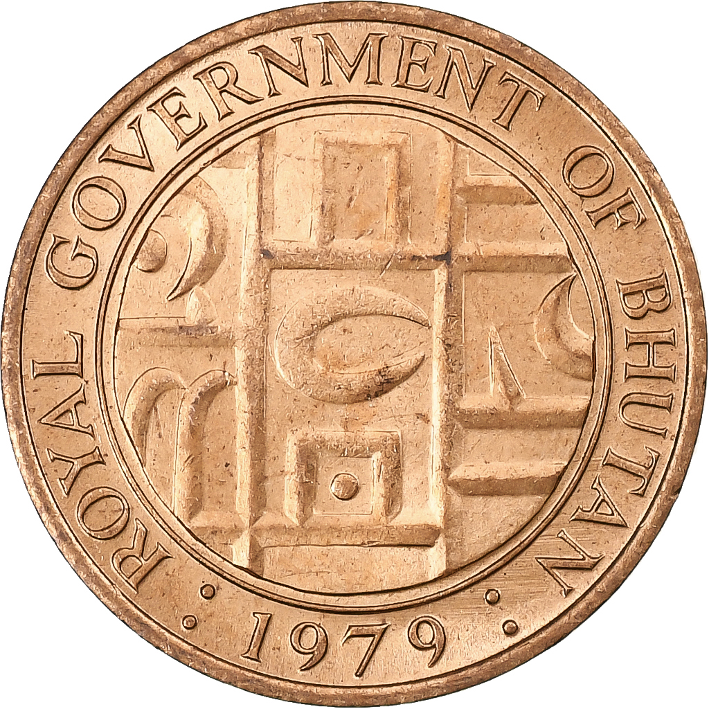 Bhutan, Jigme Singye Wangchuck, 5 Chetrums, 1979, Llantrisant, Bronze, 