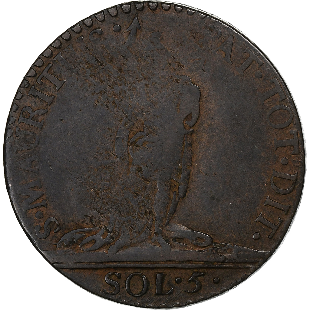 Duchy of Savoy, Vittorio Amedeo III, 5 Soldi, 1796, Torino, Billon, VF