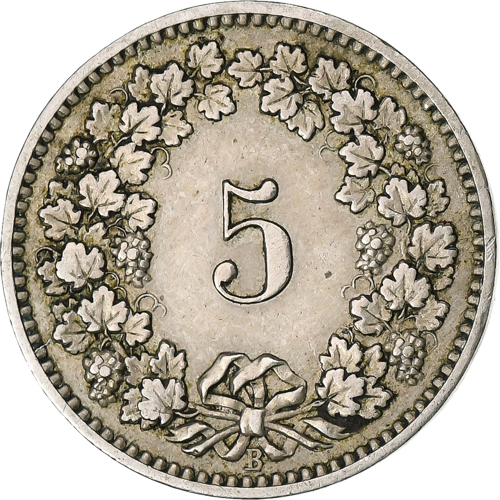 Switzerland, 5 Rappen, Libertas, 1884, Bern, Copper-nickel, , KM:26