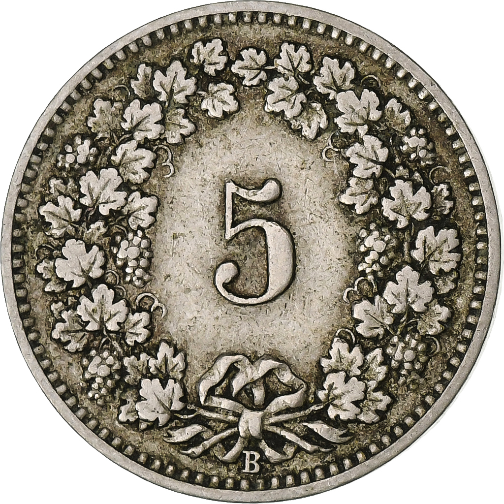 Switzerland, 5 Rappen, Libertas, 1899, Bern, Copper-nickel, , KM:26