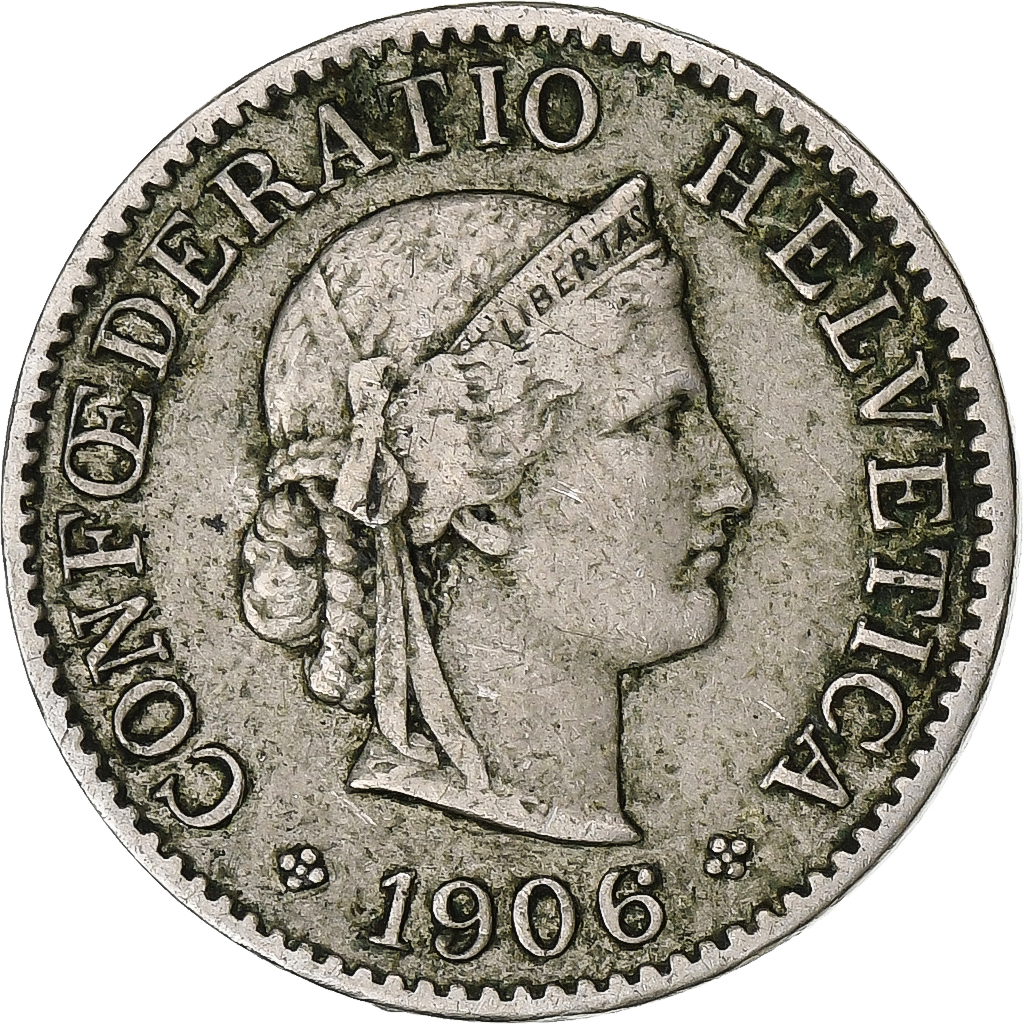 Switzerland, 5 Rappen, Libertas, 1904, Bern, Copper-nickel, , KM:26