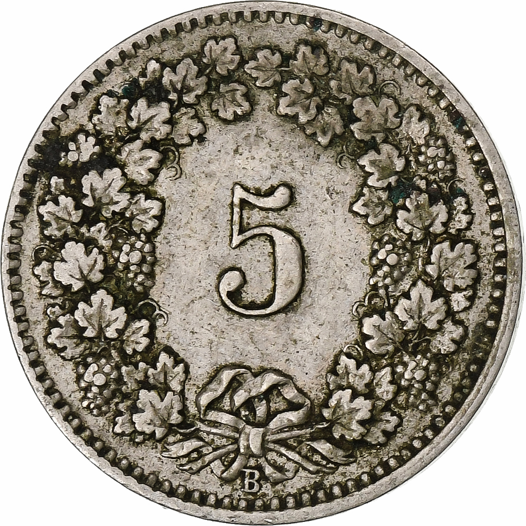 Switzerland, 5 Rappen, Libertas, 1910, Bern, Copper-nickel, , KM:26