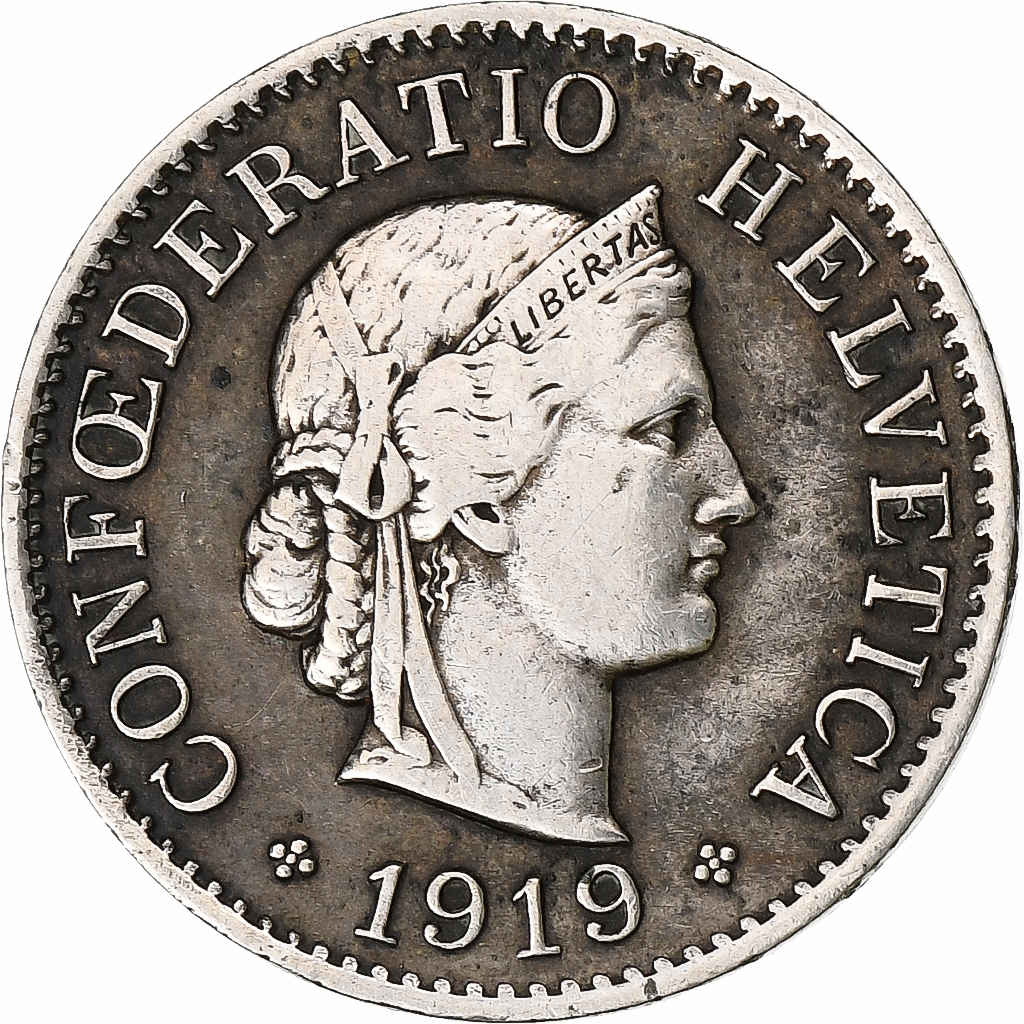 Switzerland, 5 Rappen, Libertas, 1919, Bern, Copper-nickel, , KM:26