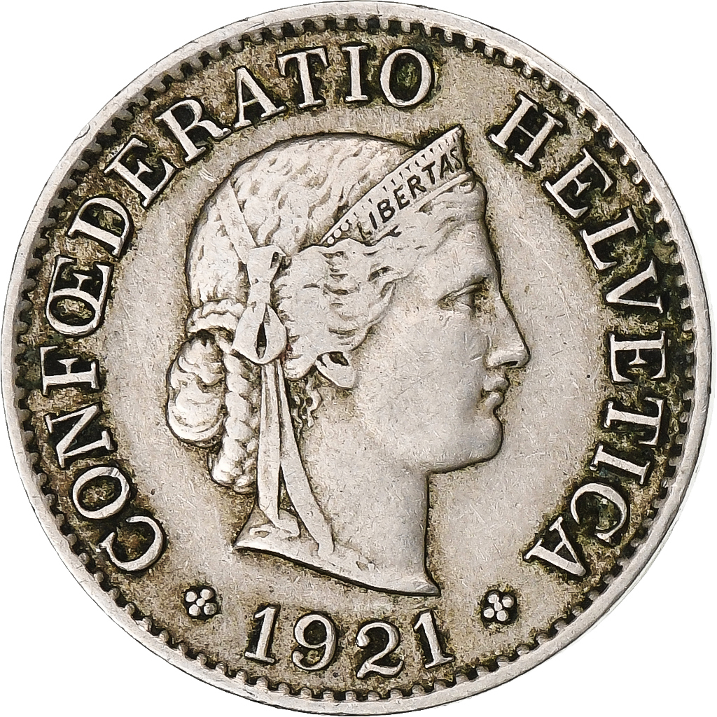 Switzerland, 5 Rappen, Libertas, 1921, Bern, Copper-nickel, , KM:26