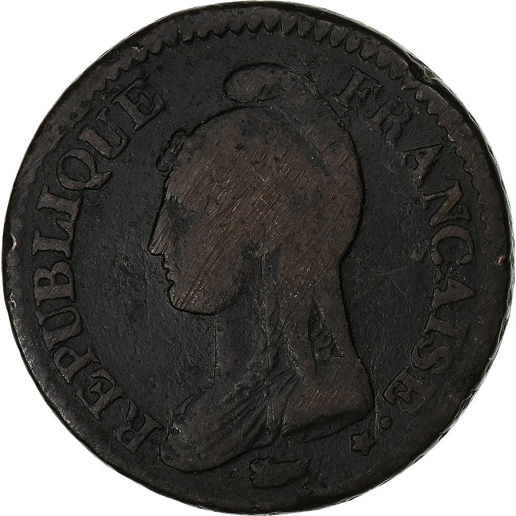 France, Decime, Dupré, AN 5, Strasbourg, Copper, , Gadoury:187