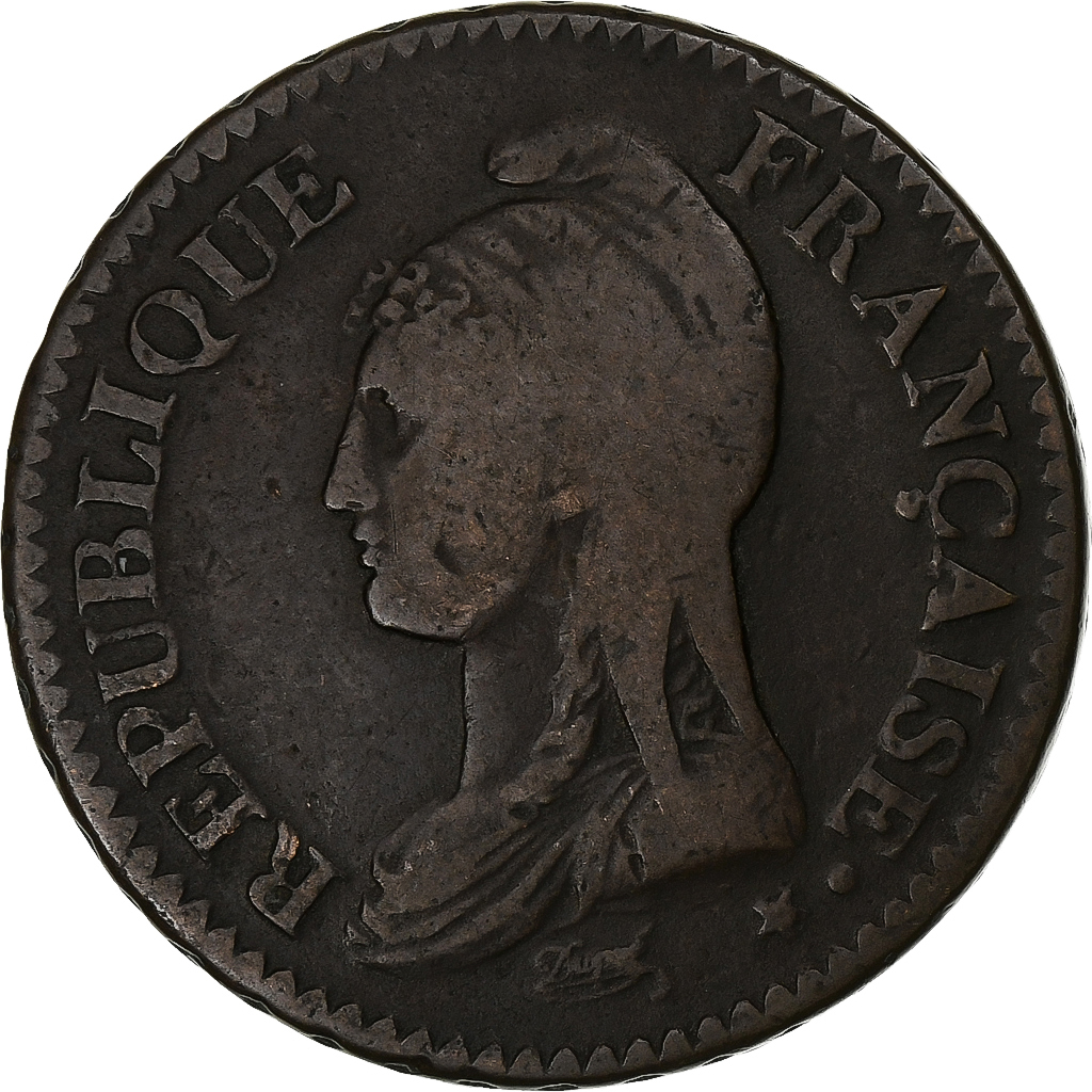 France, Decime, Dupré, AN 7, Paris, Copper, , Gadoury:187