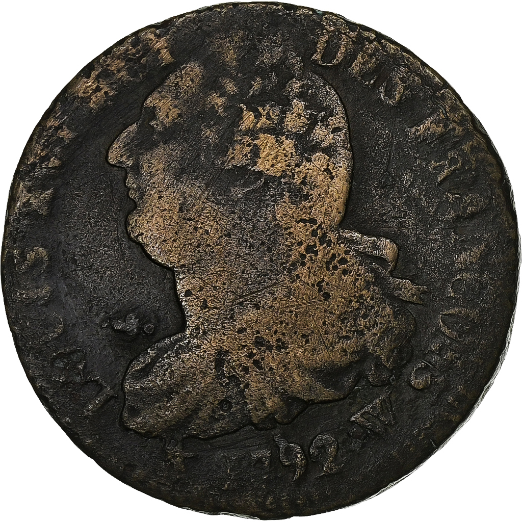 France, 2 Sols, 1792 / AN 4, Lille, Métal de cloche, , Gadoury:25
