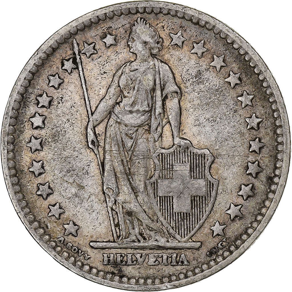 Switzerland, 2 Francs, Helvetia, 1878, Bern, Silver, EF, KM:21