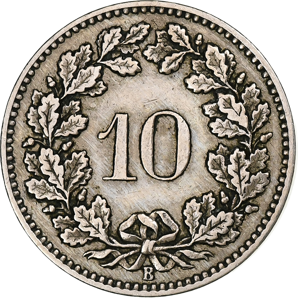 Switzerland, 10 Rappen, Libertas, 1881, Bern, Copper-nickel, , KM:27