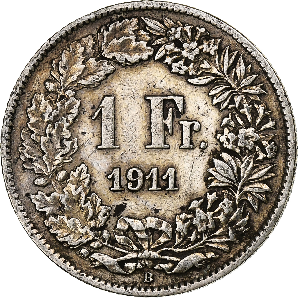 Switzerland, Franc, Helvetia, 1911, Bern, Silver, , KM:29a