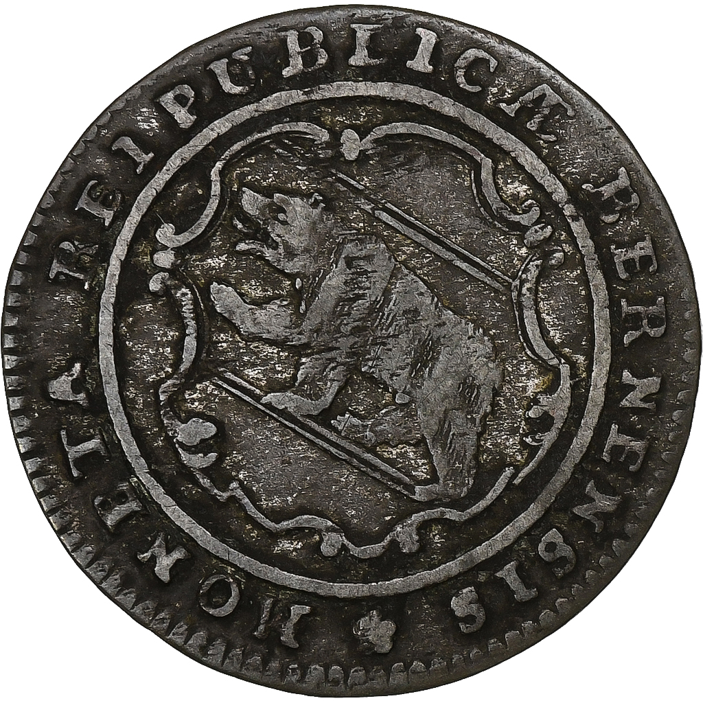 SWISS CANTONS, BERN, 1/2 Batzen, 1788, Bern, Billon, , KM:91