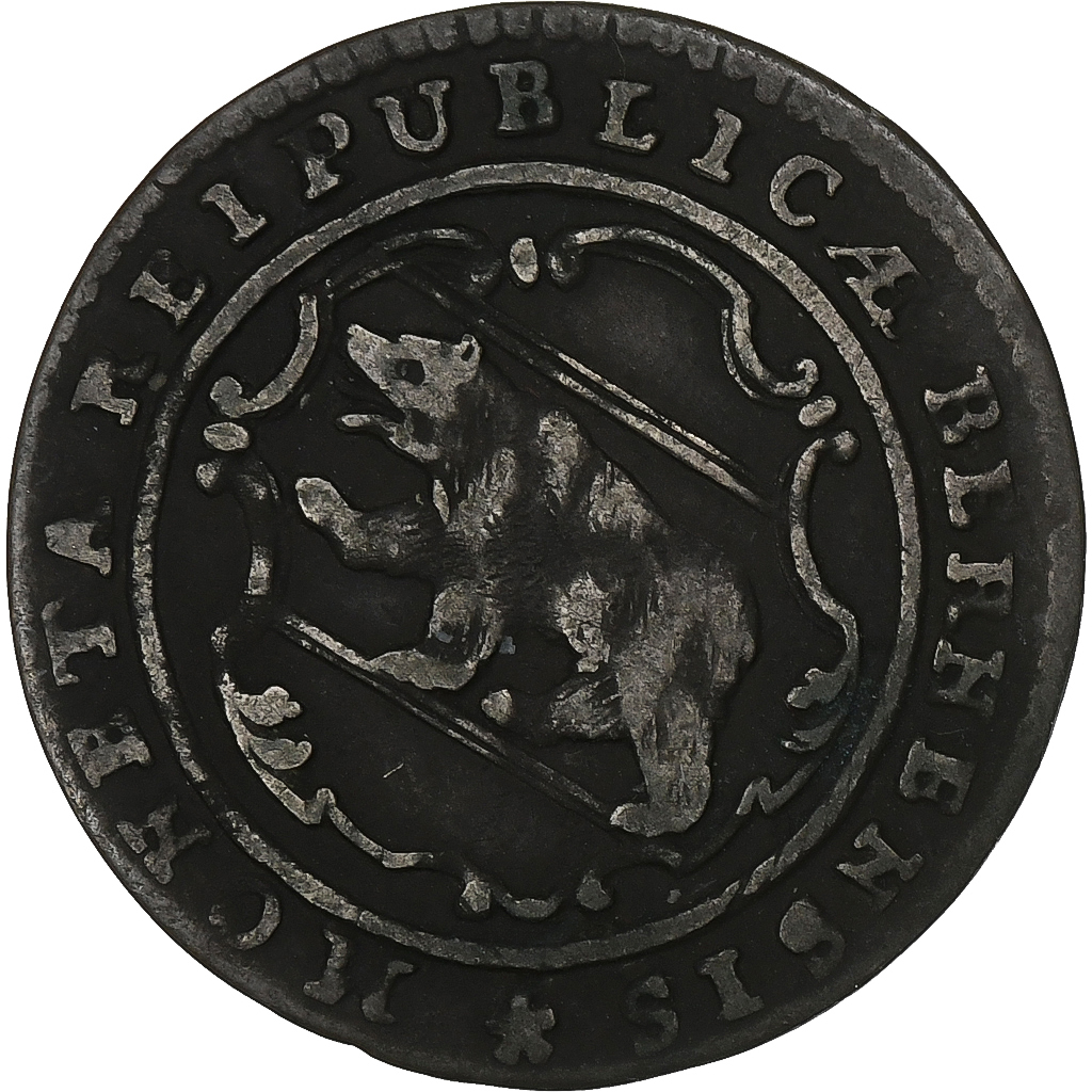 SWISS CANTONS, BERN, 1/2 Batzen, 1796, Bern, Billon, , KM:91