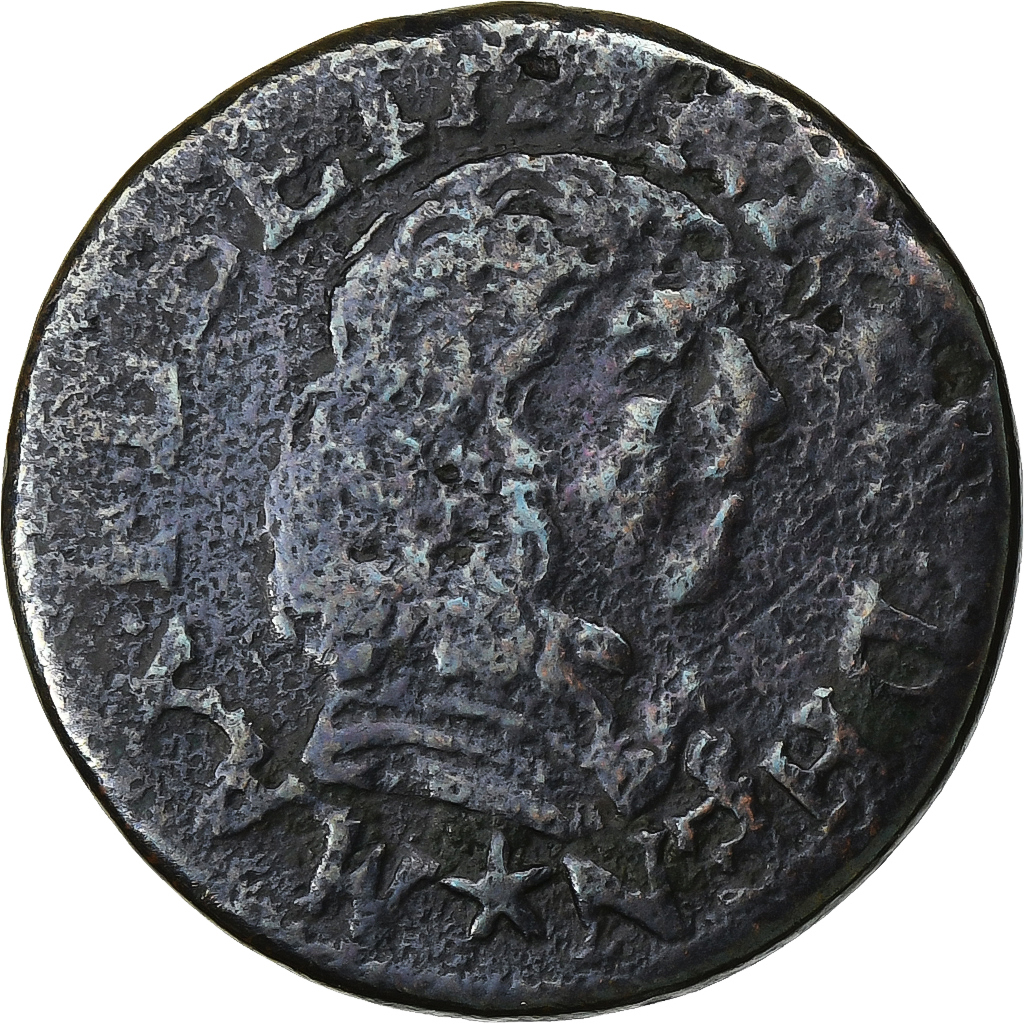 France, Maximilien III de Béthune, Double Tournois, 1642, Henrichemont, Copper