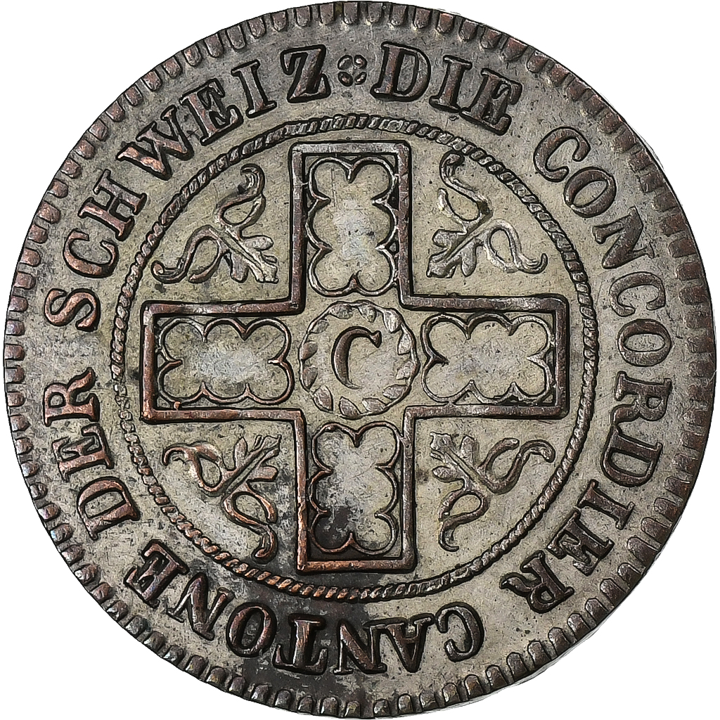 SWISS CANTONS, Fribourg, 2-1/2 Rappen, 1827, Billon, , KM:81